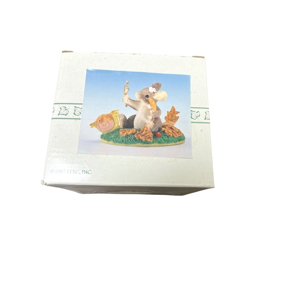 Charming Tails Maxine's Leaf Collection 98/701 Mouse Snail Ladybug Autumn 1997